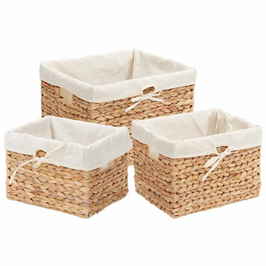 Cestas De Almacenamiento 3 Pcs Natural Jacinto De Agua