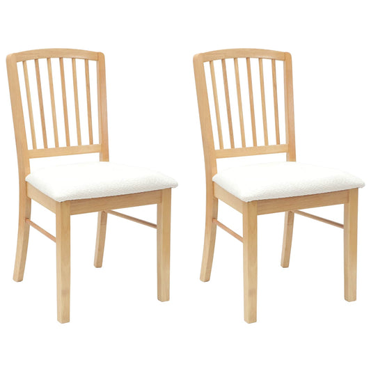 Sillas De Comedor 2 Uds. Madera De Caucho Sólido Natural
