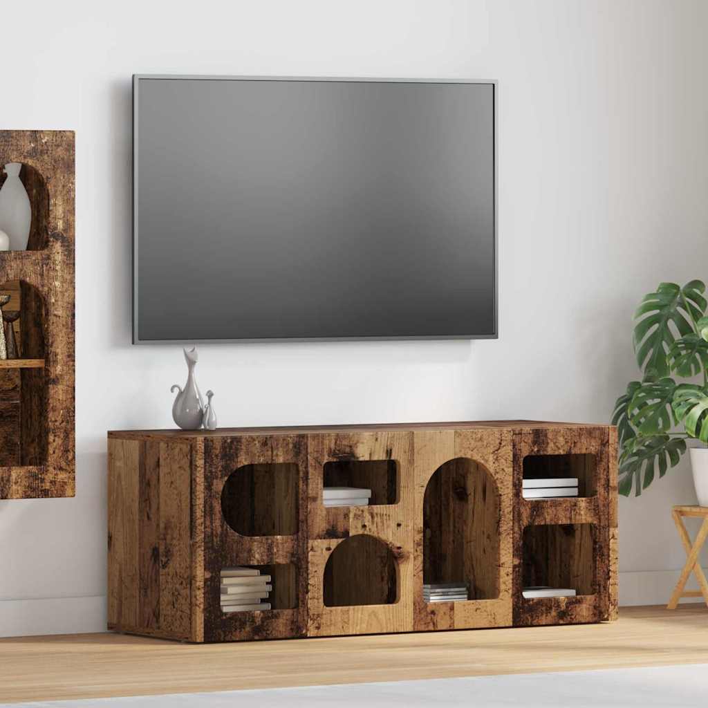 Mueble De Tv Roble Artesanal 100 X 35 X 40 Cm