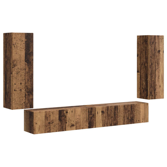 Conjunto De Mueble Para Tv De Pared 4 Pcs 29,5 X 31 X 100 Cm