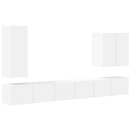 Conjunto De Mueble Para Tv De Pared Montaje En La Pared 6 Pcs