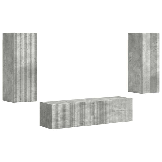Conjunto De Mueble De Tv 2 Pcs Gris Concreto