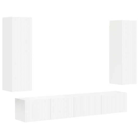 Conjunto De Mueble De Tv 3 Pcs Madera De Ingeniería