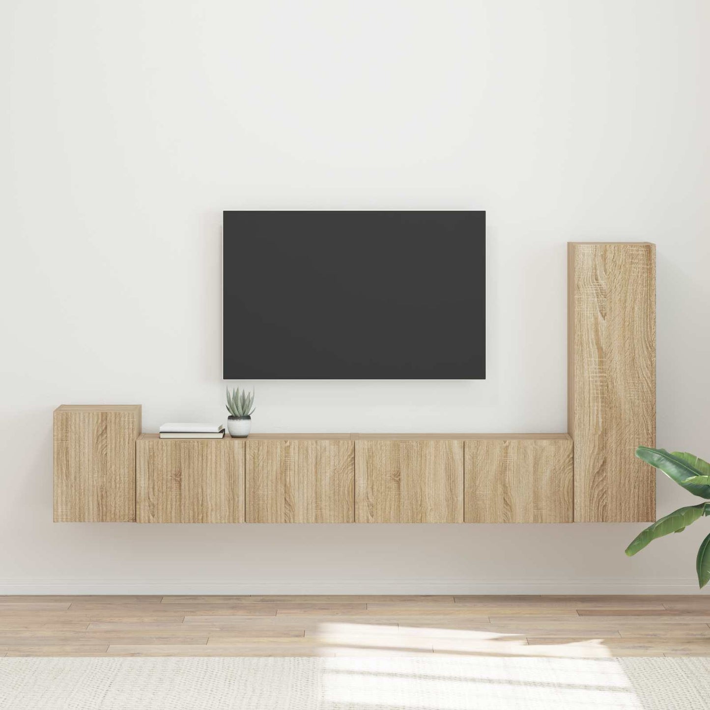 Conjunto De Mueble De Tv Montaje En La Pared 3 Pcs Madera Vieja