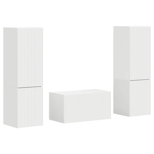 Conjunto De Mueble De Tv 5 Pcs Madera De Ingeniería