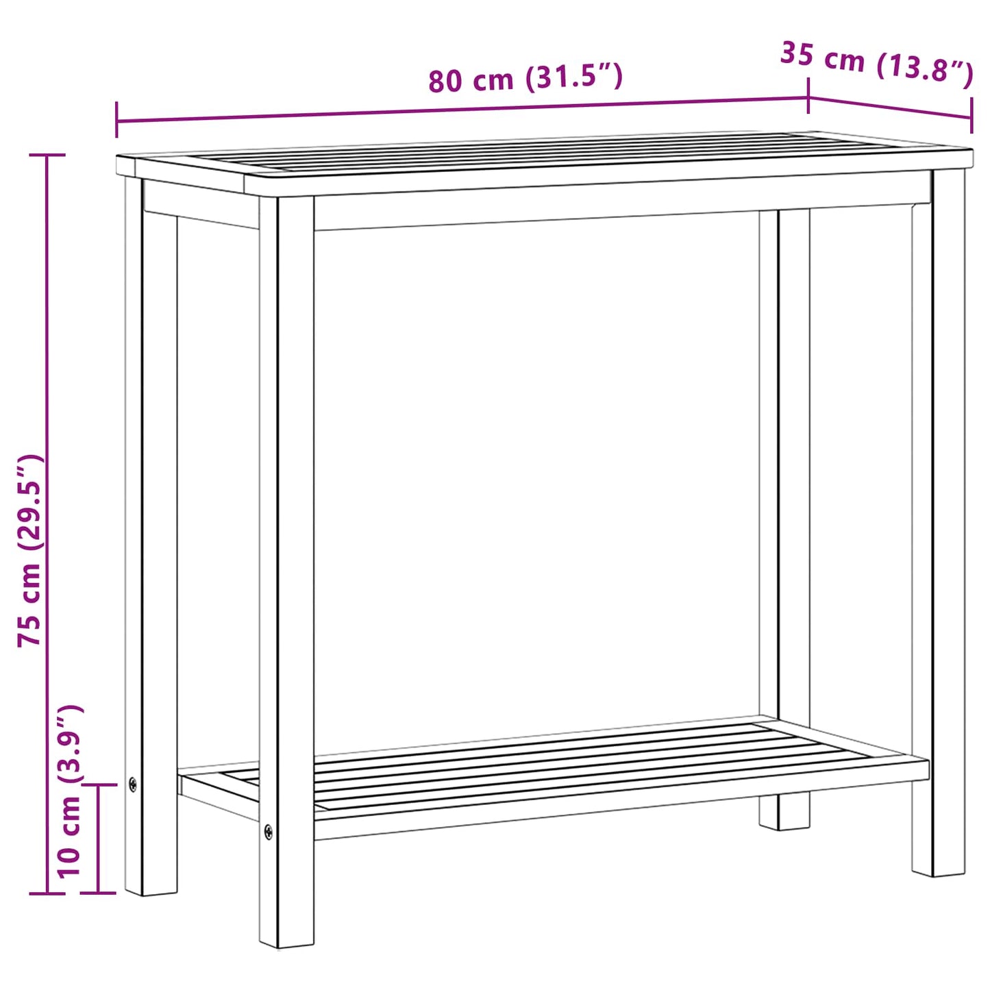 Mesa Consola De Jardín Con Estante