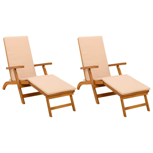 Recliner Y Tumbona Plegable 2 Pcs 55 X 146 X 91 Cm