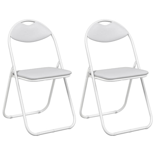 Silla Plegable 2 Uds. Cuero Sintético 48 X 43,5 X 81 Cm