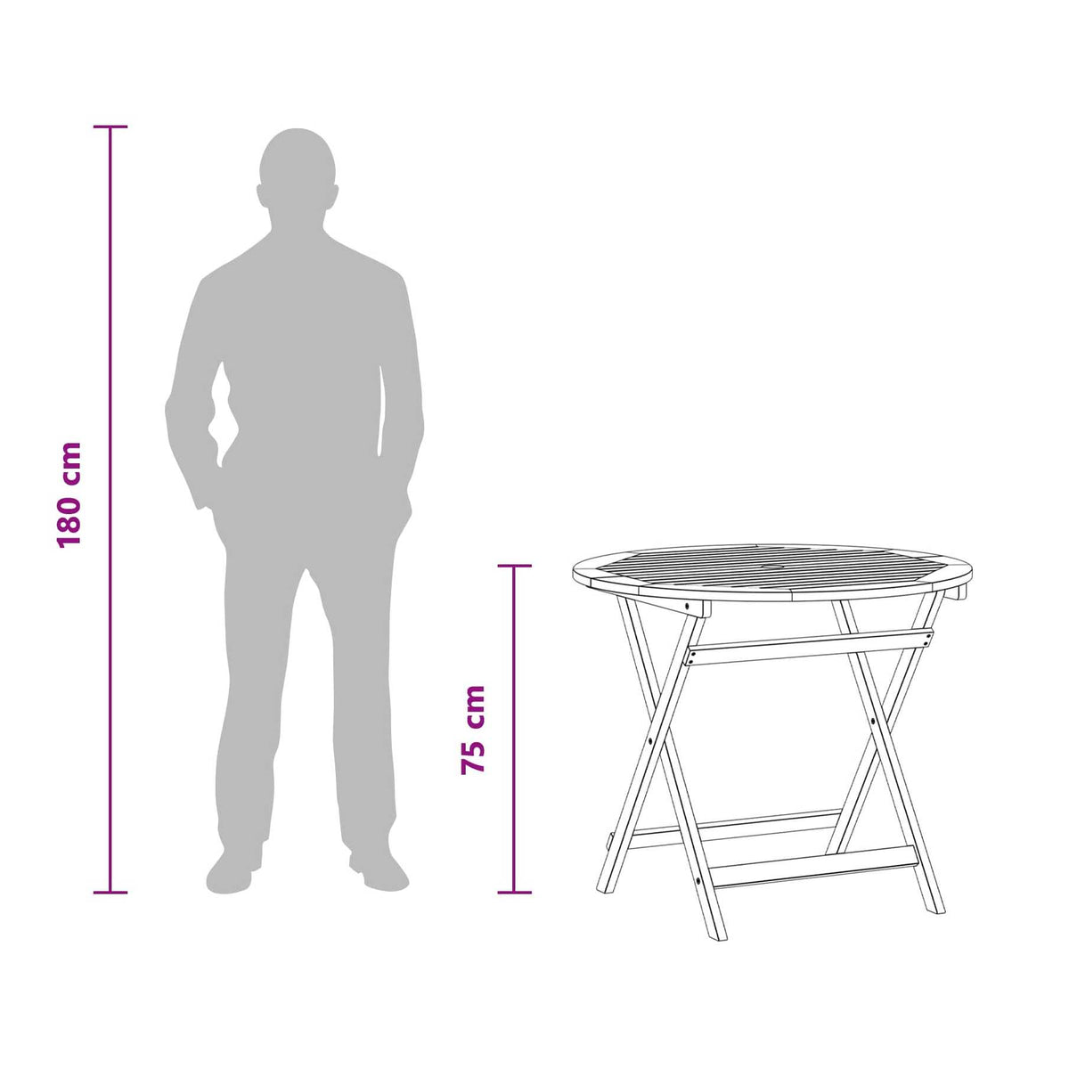 Mesa De Jardín Plegable Marrón