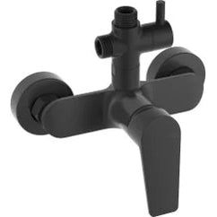 Columna de grifería para ducha monomando Stillo Hera negro rociador mural 2 vías Ø248mm maneral de 3 funciones