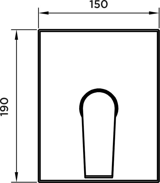 Parte exterior grifería empotrada mezclador ducha Stillo Kios Box 1 agujero 1 vía negro