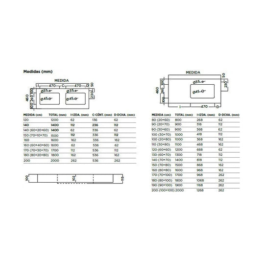 Lavabo rectangular Stillo Nival 900x460mm encimera/mural blanco mate con faldón seno derecha