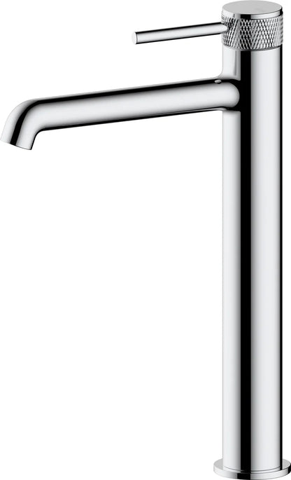Grifo de lavabo extra alto Stillo Hades Cold Open cromo con aireador moleteado