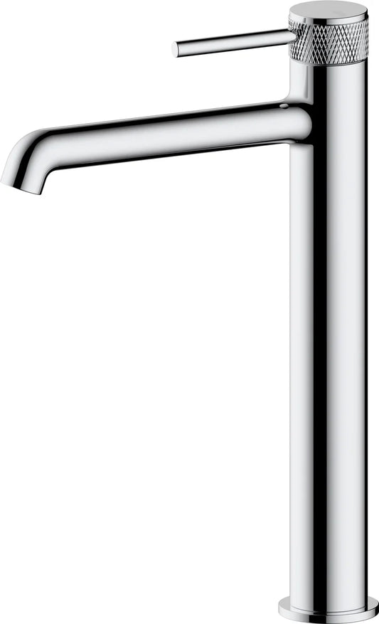 Grifo de lavabo extra alto Stillo Hades Cold Open cromo con aireador moleteado
