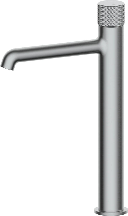 Grifo de lavabo extra alto Stillo Hades volante Cold Open apariencia acero inoxidable con aireador
