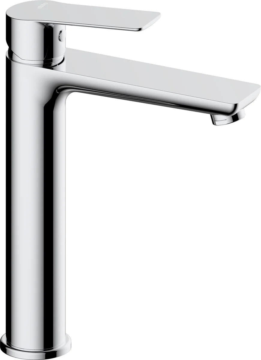 Grifo de lavabo alto Stillo Cronos cromo con apertura en frío y aireador