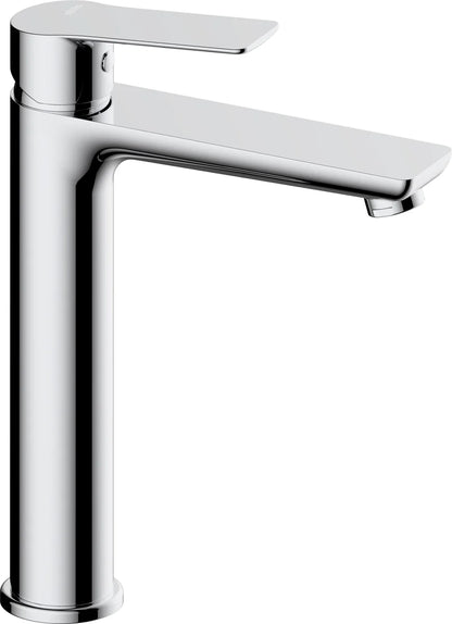 Grifo de lavabo alto Stillo Cronos cromo con apertura en frío y aireador
