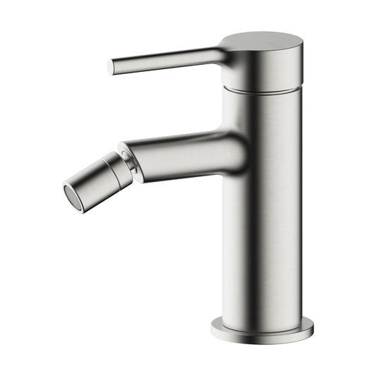 Grifo monomando para bidé Stillo Hades acabado acero inoxidable cepillado con boquilla orientable y diseño moderno de líneas limpias