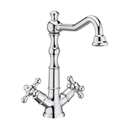 Grifo de cocina alto Roca Carmen bimando de estilo clásico acabado cromo
