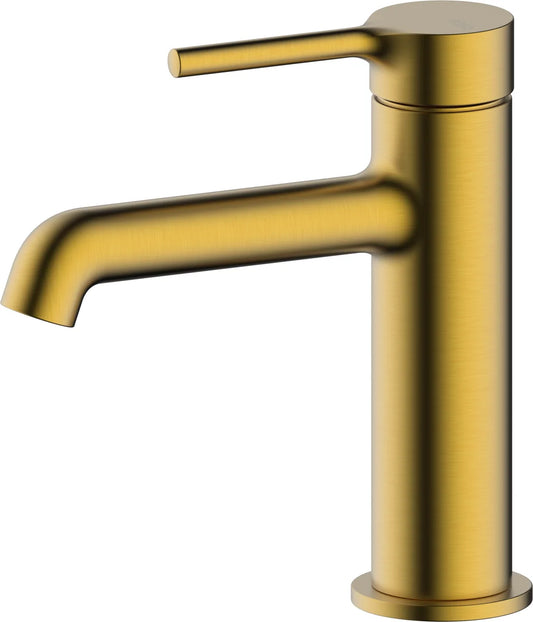 Grifo de lavabo bajo Stillo Hades oro con apertura en frío y aireador