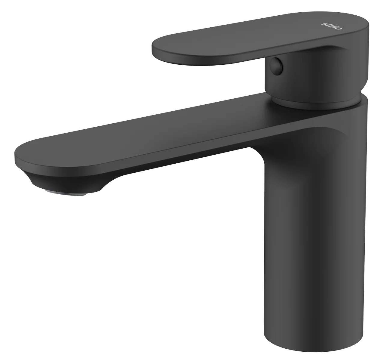 Grifo de lavabo bajo Stillo Aura Evo Cold Open negro con aireador