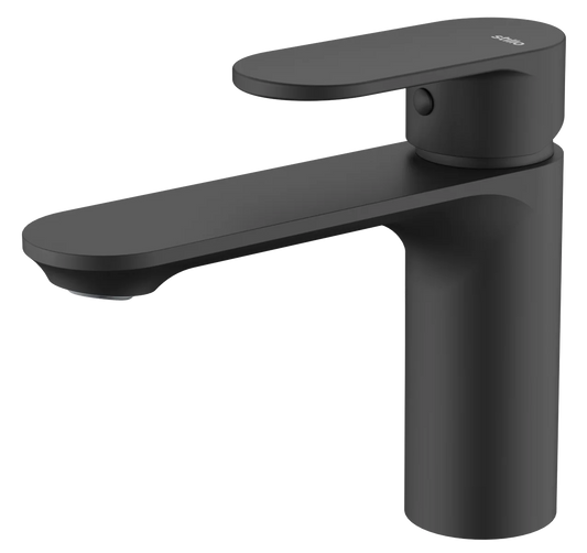Grifo de lavabo bajo Stillo Aura Evo Cold Open negro con aireador