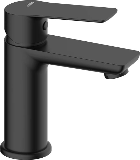 Grifo de lavabo bajo Stillo Cronos negro con apertura en frío y aireador