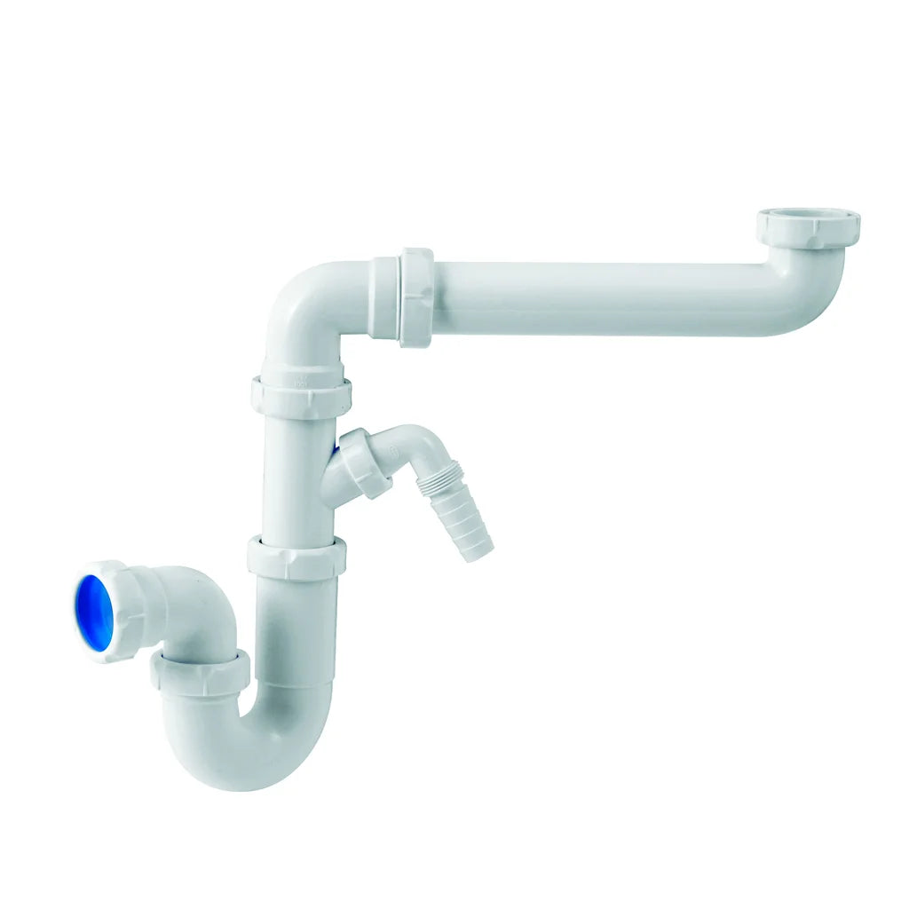 Sifón P horizontal Jimten lavabo/bidet 1 1/2" blanco Ø40mm S-304