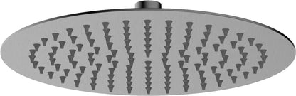 Columna de grifería para ducha termostático Stillo Hades gun metal rociador mural 2 vías Ø250mm maneral de 3 funciones