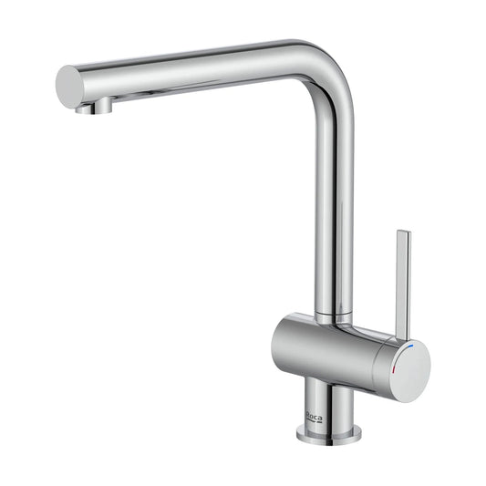Grifo de cocina extra alto Roca Ona monomando con caño en forma de L acabado cromo
