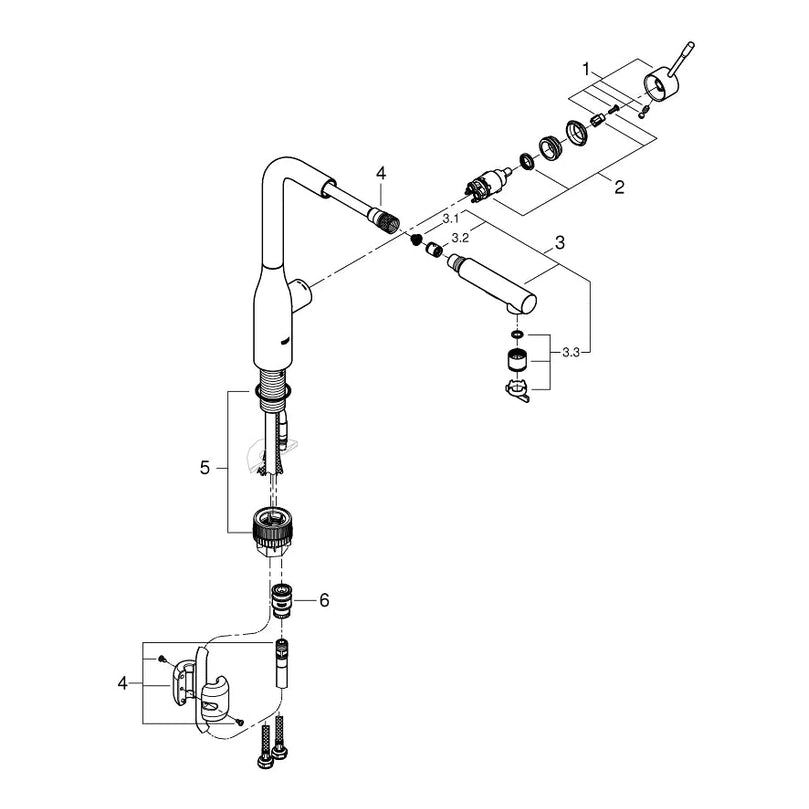 Grifo de cocina Grohe Essence extra alta