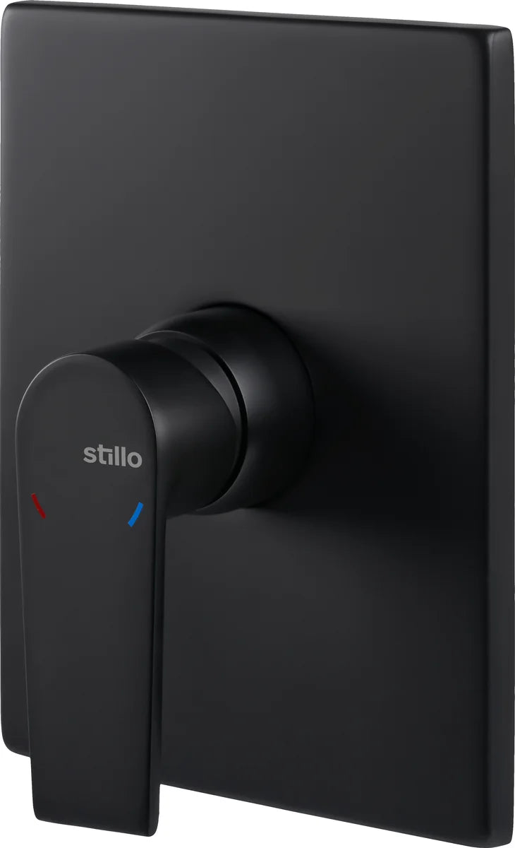 Parte exterior grifería empotrada mezclador ducha Stillo Kios Box 1 agujero 1 vía negro