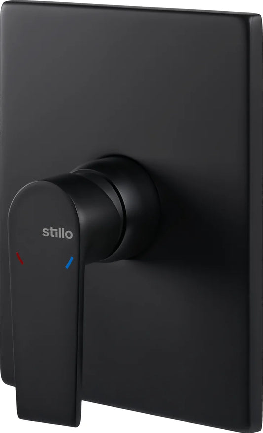 Parte exterior grifería empotrada mezclador ducha Stillo Kios Box 1 agujero 1 vía negro