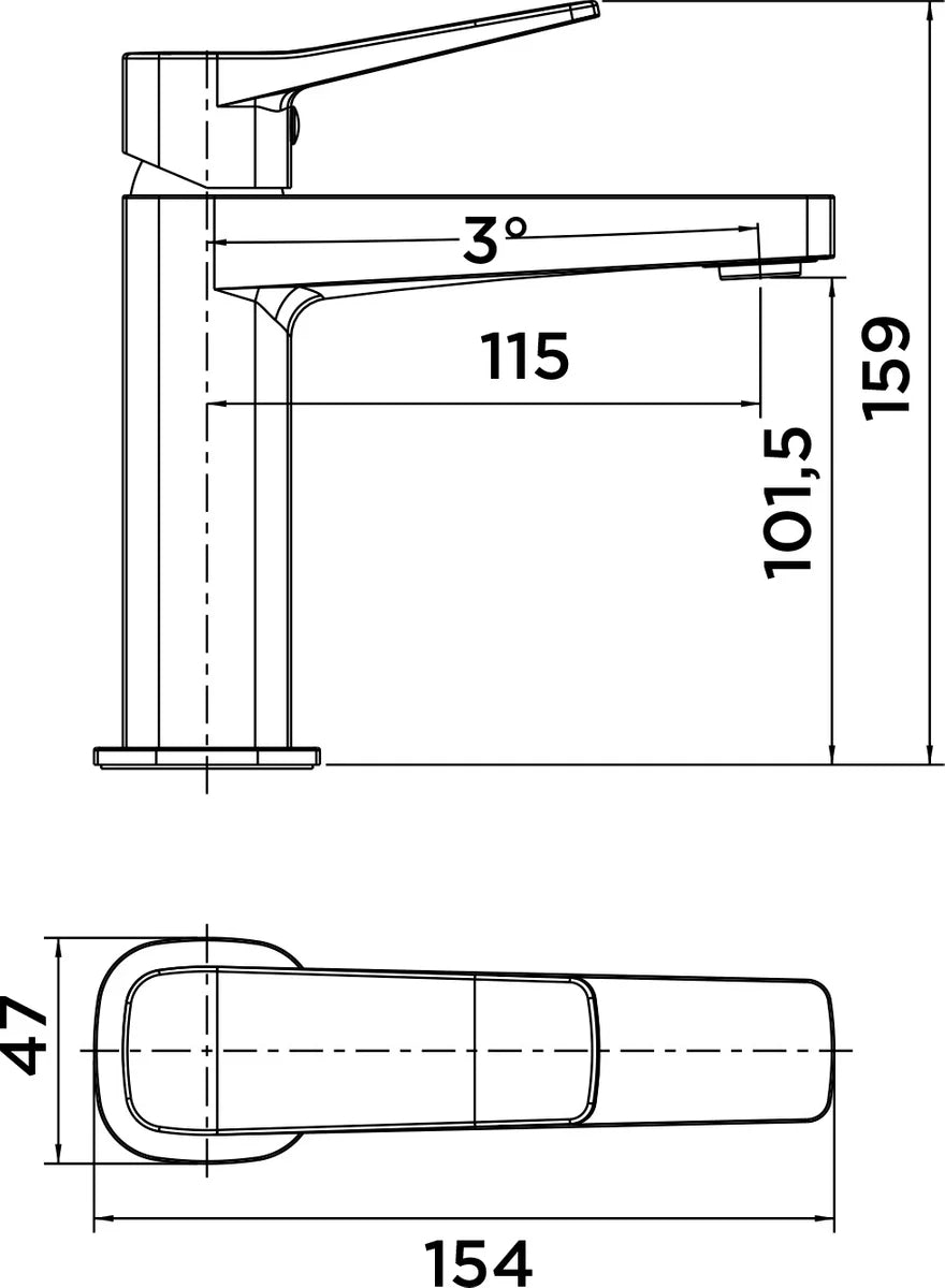 Grifo de lavabo medio Stillo Eros negro con aireador