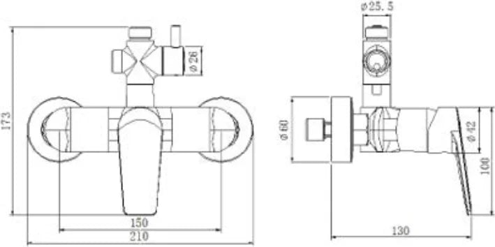 Columna de grifería para ducha monomando Stillo Hera negro rociador mural 2 vías Ø248mm maneral de 3 funciones