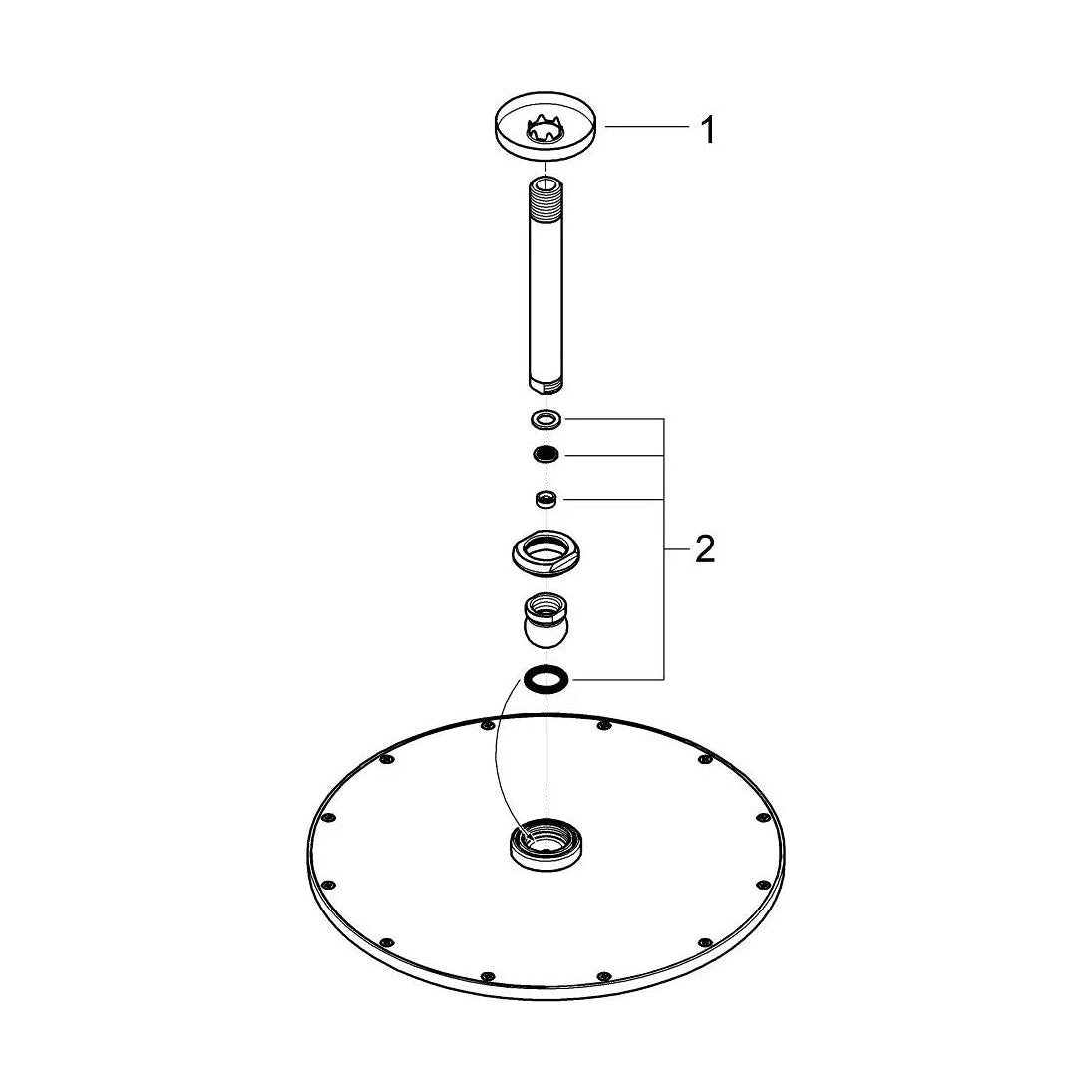 Rociador de ducha redondo Grohe rainshower - Grafito cepillado