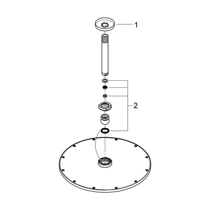 Rociador de ducha redondo Grohe rainshower - Grafito cepillado