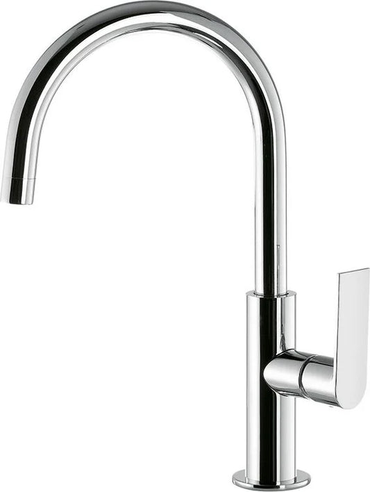 Grifería de lavabo alta Tres Loft-Tres maneta lateral Cold-Tres cromo con aireador