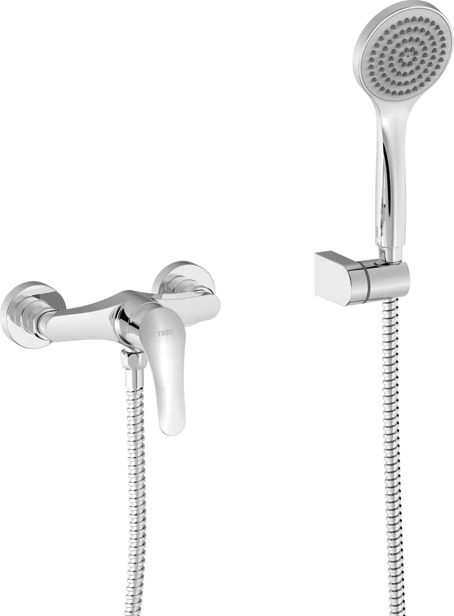 Ducha Tres base-tres plus basic monomando - Cromo