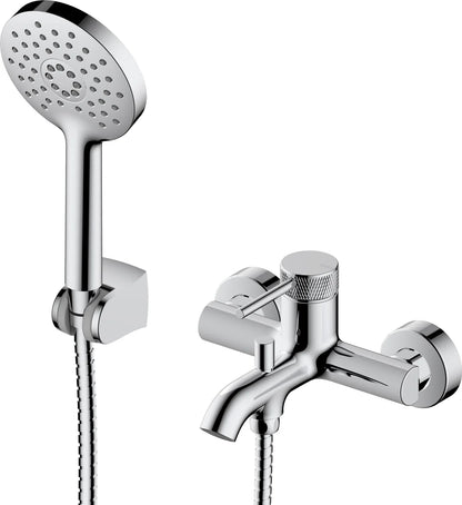 Grifería de baño ducha monomando Stillo Hades cromo moleteado