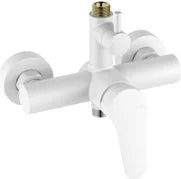 Columna de grifería para ducha monomando Stillo Zeus blanco rociador mural 2 vías Ø250mm