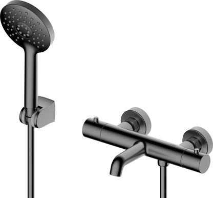 Grifería de baño ducha Stillo Hades termostático gun metal