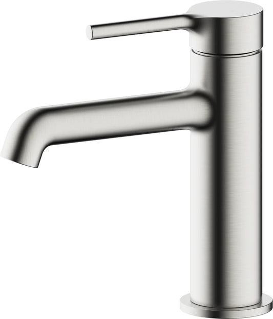 Grifo de lavabo bajo Stillo Hades apariencia acero inoxidable con apertura en frío y aireador