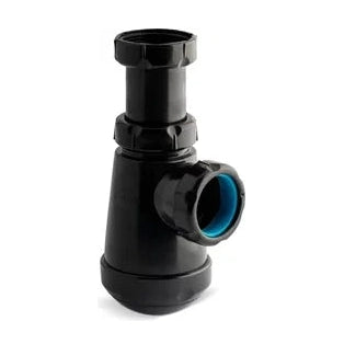 Sifón botella horizontal Jimten lavabo/bidet 1 1/4" x 1 1/2" negro Ø40mm S-69