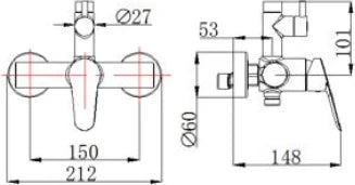 Columna de grifería para ducha monomando Stillo Zeus blanco rociador mural 2 vías Ø250mm