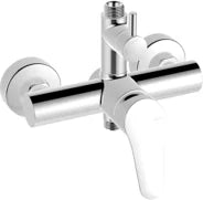 Columna de grifería para ducha monomando Stillo Zeus cromo rociador mural 2 vías Ø250mm