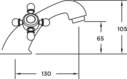 Grifo de lavabo medio Stillo Rodas bimando volante cromo con aireador