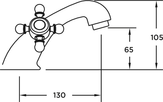 Grifo de lavabo medio Stillo Rodas bimando volante cromo con aireador