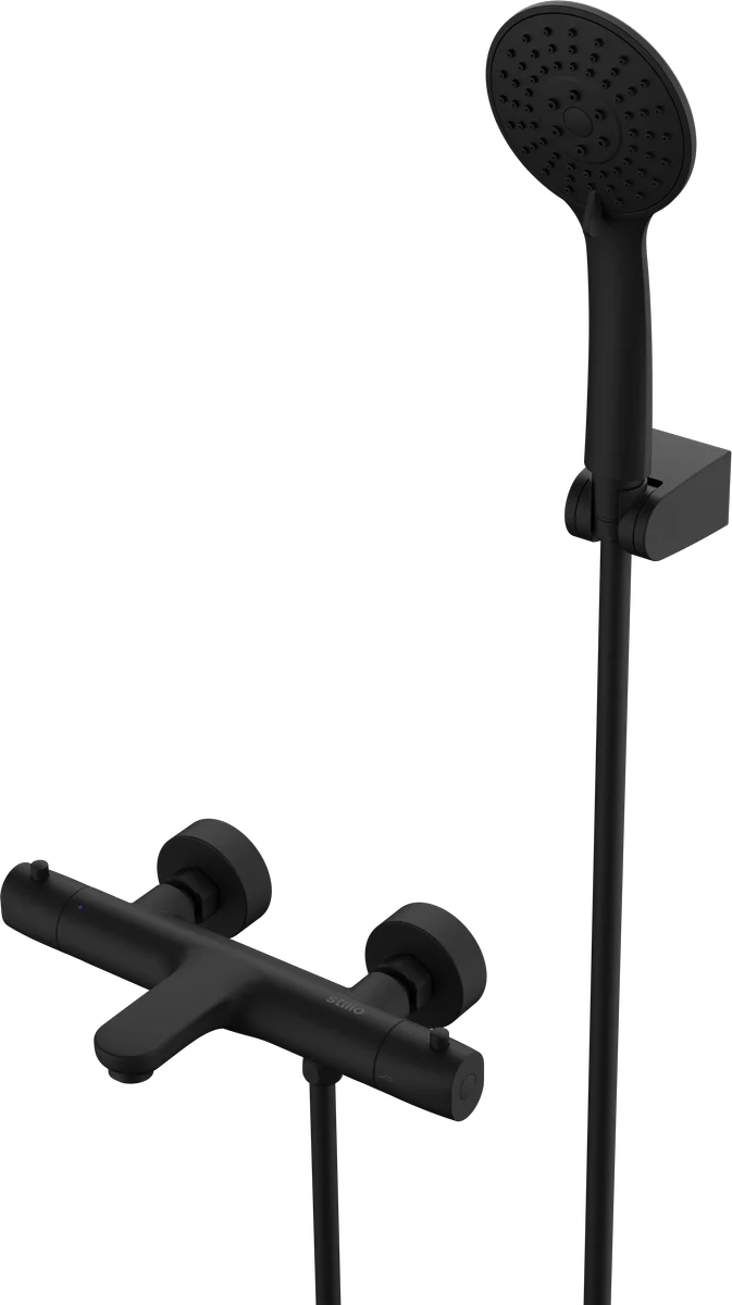 Grifería de baño ducha Stillo Aura termostático negro