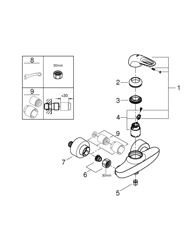 Ducha Grohe Eurostyle hueco monomando cromo